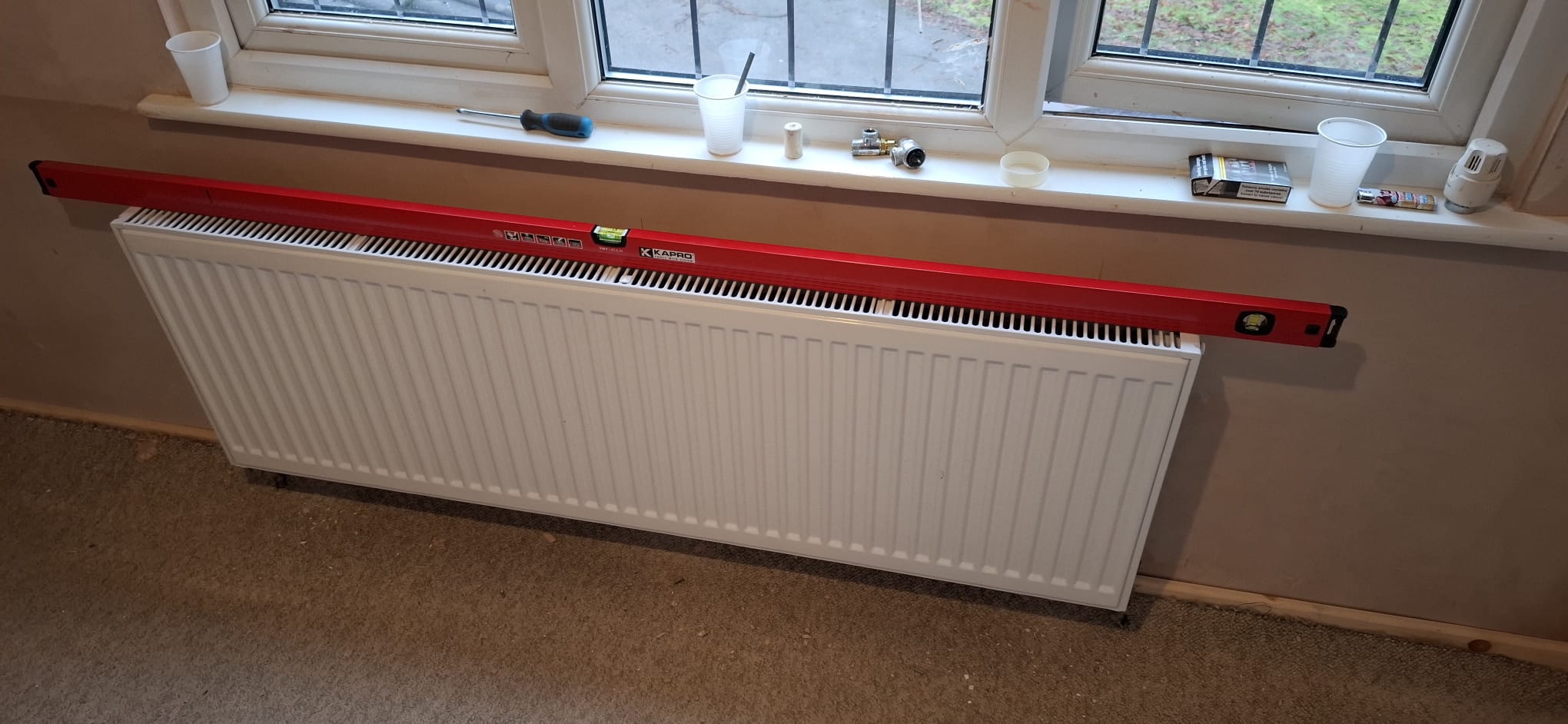 Radiator Hung & Levelled